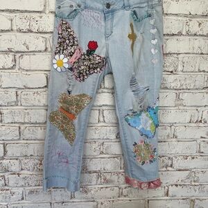 PAPAYA Embroidered Light Blue Jeans